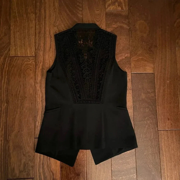 Kobi Halperin | Lace Back Rope Neck Detail Waistcoat - Black / Sz S - Picture 5 of 9